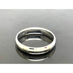 Men's Wedding Band 10k White Gold Ring Plain 4mm Wide Size 9.25